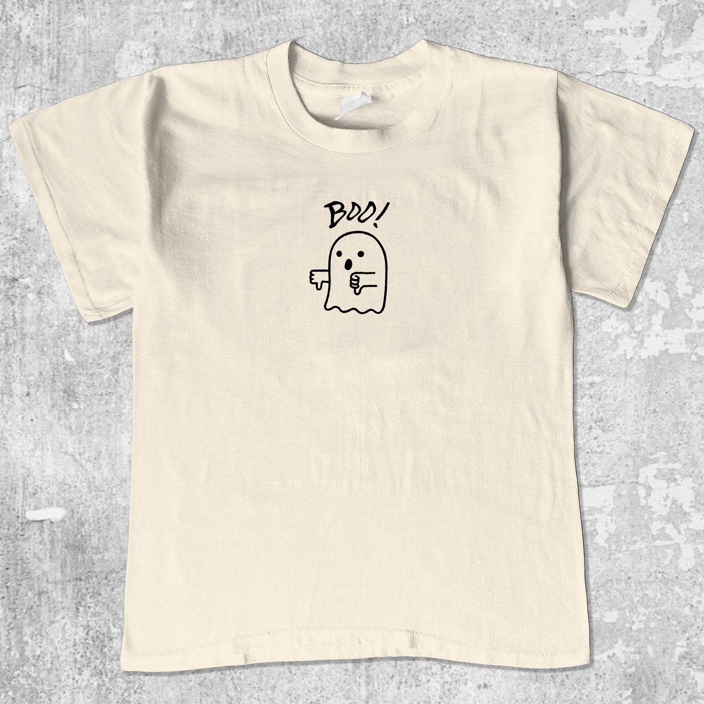 Boo Halloween unisex graphic t-shirt. Vintage trending meme tee. Funny and unique graphic tees. Boo Halloween graphi tee Cream 1