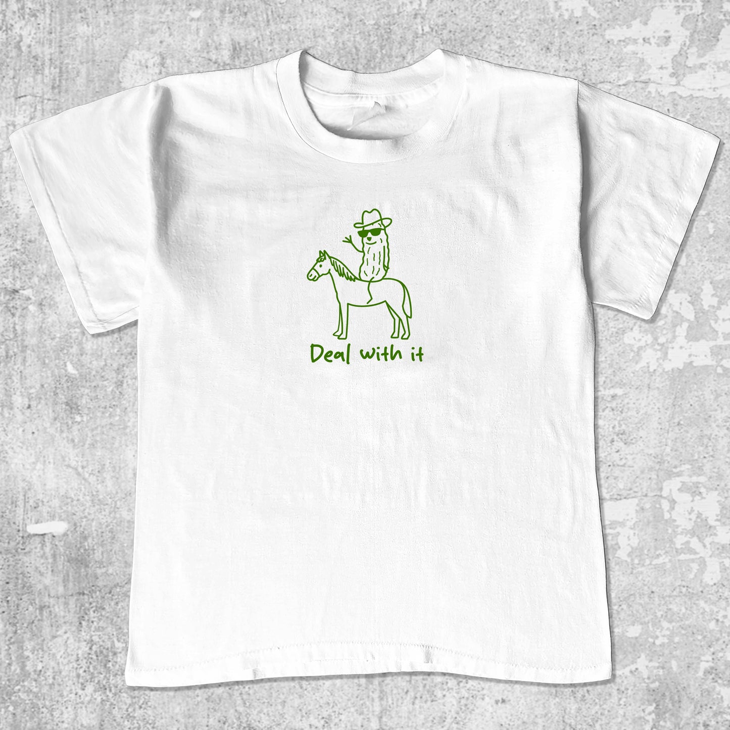 Deal With It unisex graphic t-shirt. Vintage trending meme tee. Funny and unique graphic tees. Deal With It graphi tee White 1