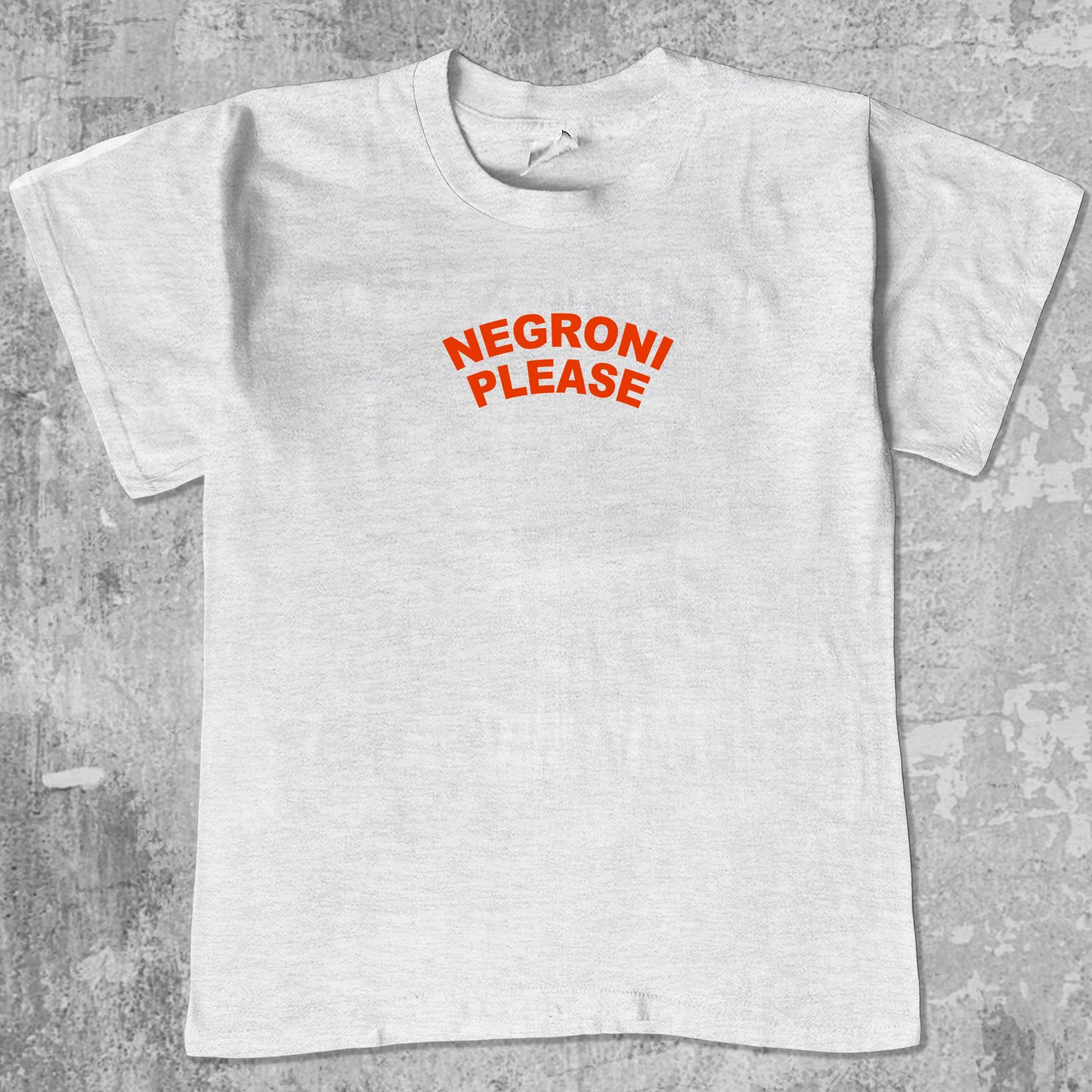 Negroni Please graphic tee with retro cocktail print, funny and trendy graphic. Perfect for friends. Ash Grey shirt.