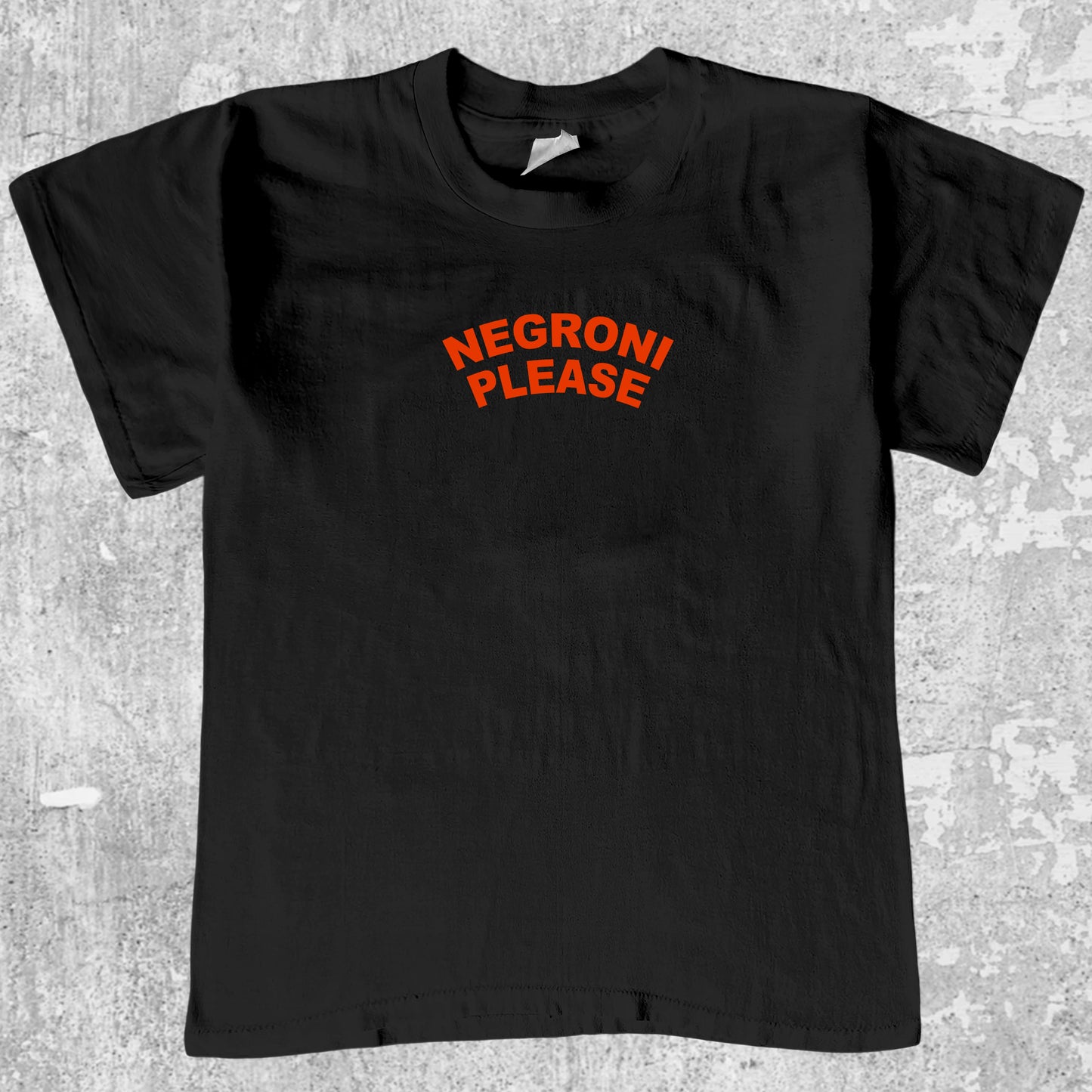 Negroni Please graphic tee with retro cocktail print, funny and trendy graphic. Perfect for friends. Black shirt.