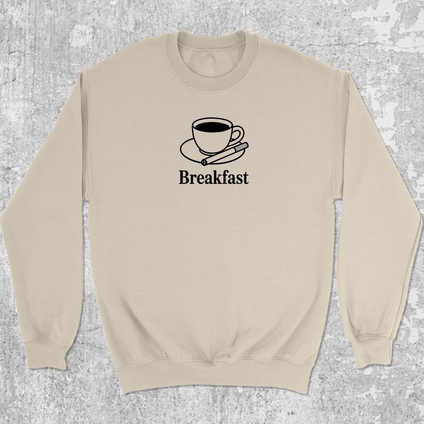 Breakfast graphic sweatshirt with cute and humorous print, warm and cozy graphic for everyday wear. Perfect for friends. Natural pullover.