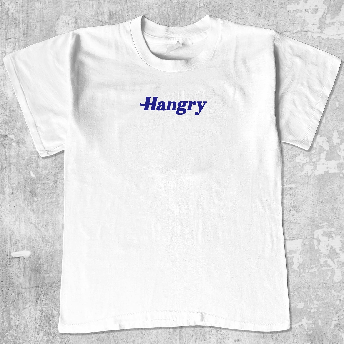 Hangry graphic tee with cute and humorous print, funny and Vintage graphic. Perfect for friends. White shirt.