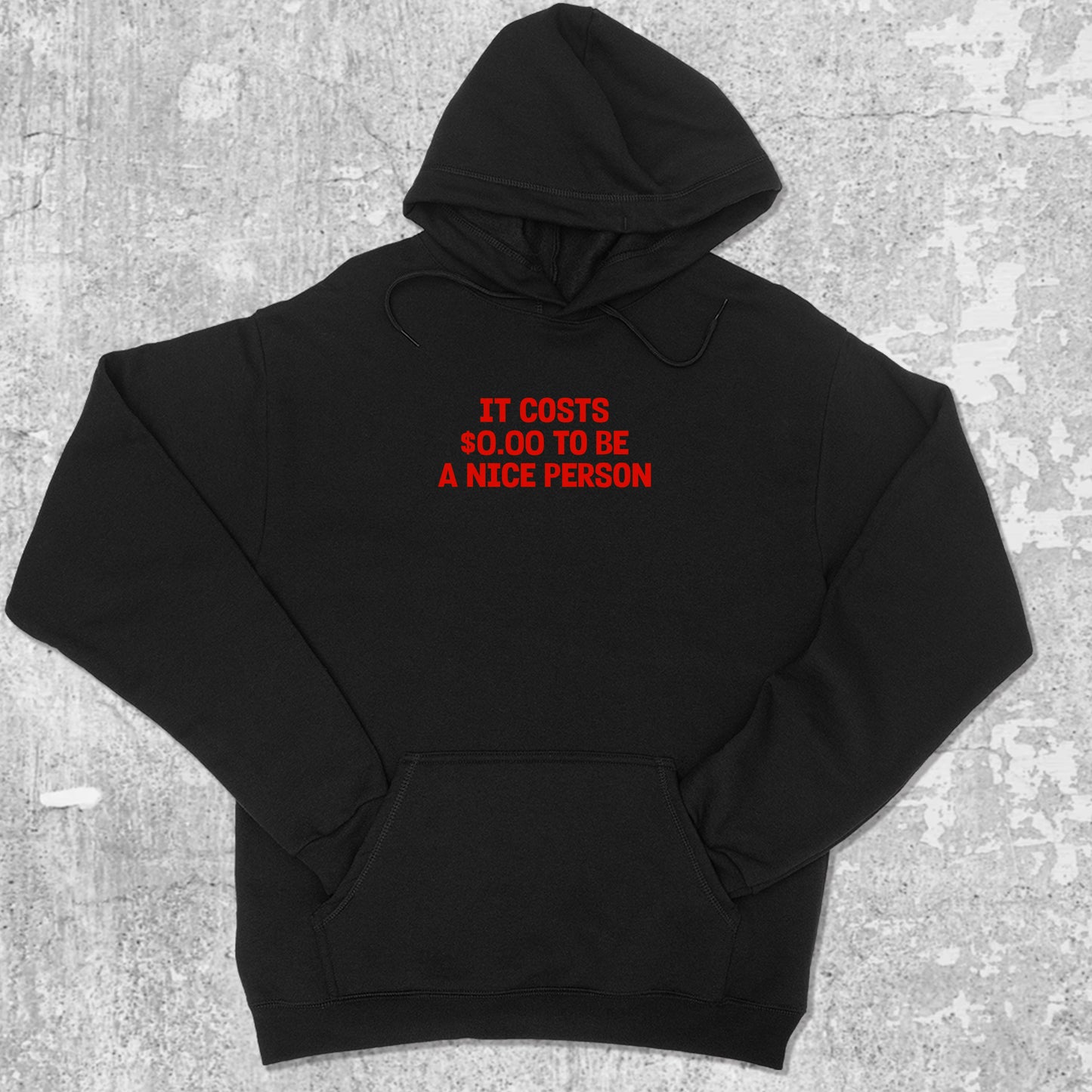 Nice Person graphic hoodie with funny and trendy artwork, casual streetwear with bold personality. Great for adults and gifting. Black hoodie.
