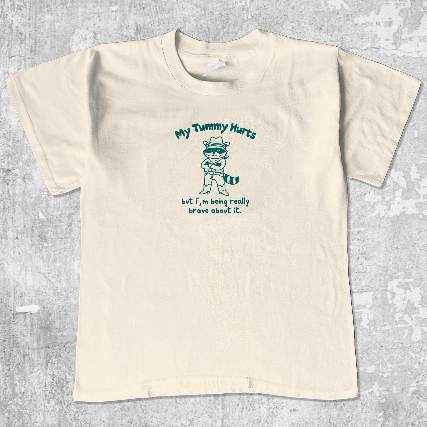 My Tummy Hurts unisex graphic t-shirt. Vintage trending meme tee. Funny and unique graphic tees. My Tummy Hurts graphi tee Cream 1
