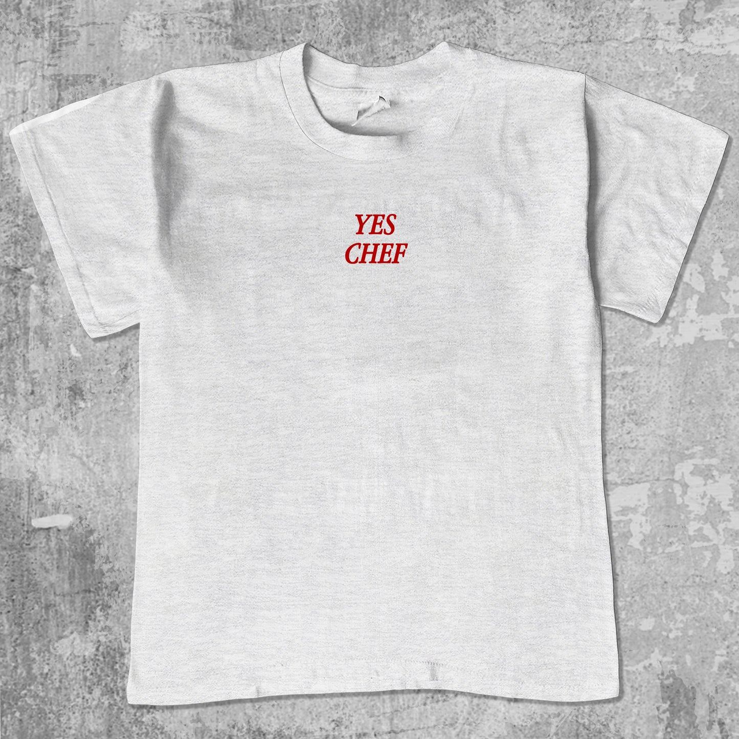 Yes Chef unisex graphic t-shirt. Vintage trending meme tee. Funny and unique graphic tees. Yes Chef graphi tee Ash Grey 1
