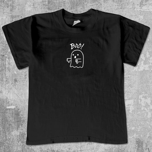 Boo Halloween unisex graphic t-shirt. Vintage trending meme tee. Funny and unique graphic tees. Boo Halloween graphi tee Black 1