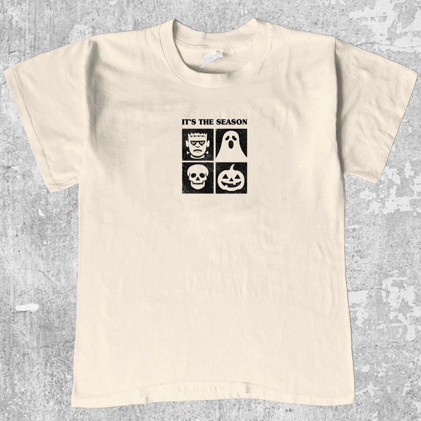 It's the season graphic tee with bold and humorous print, funny and trendy graphic. Perfect gifts for friends and family. Cream shirt.