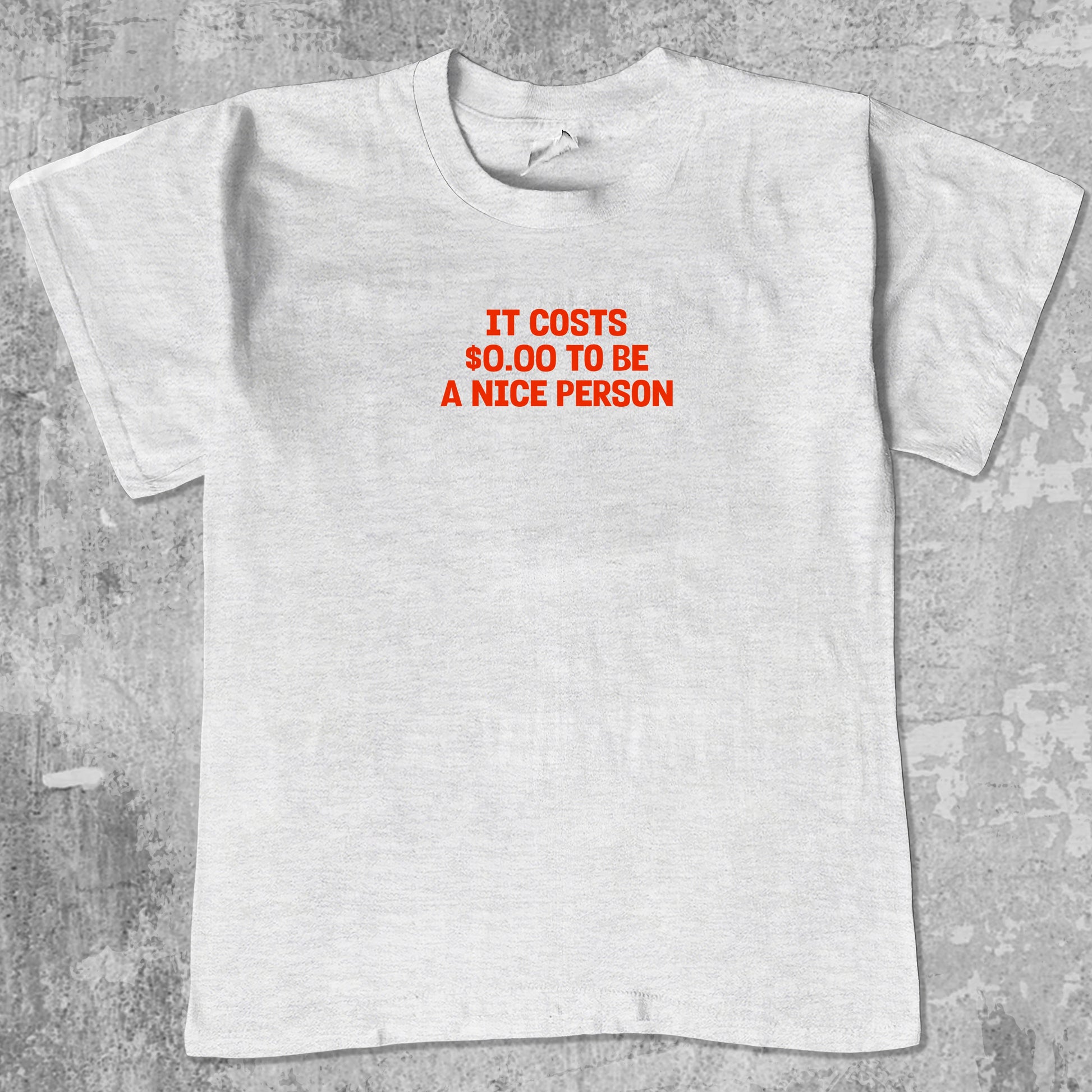 Nice Person graphic tee with bold and humorous print, funny and trendy graphic. Perfect for adults and gift-giving. Ash Grey shirt.