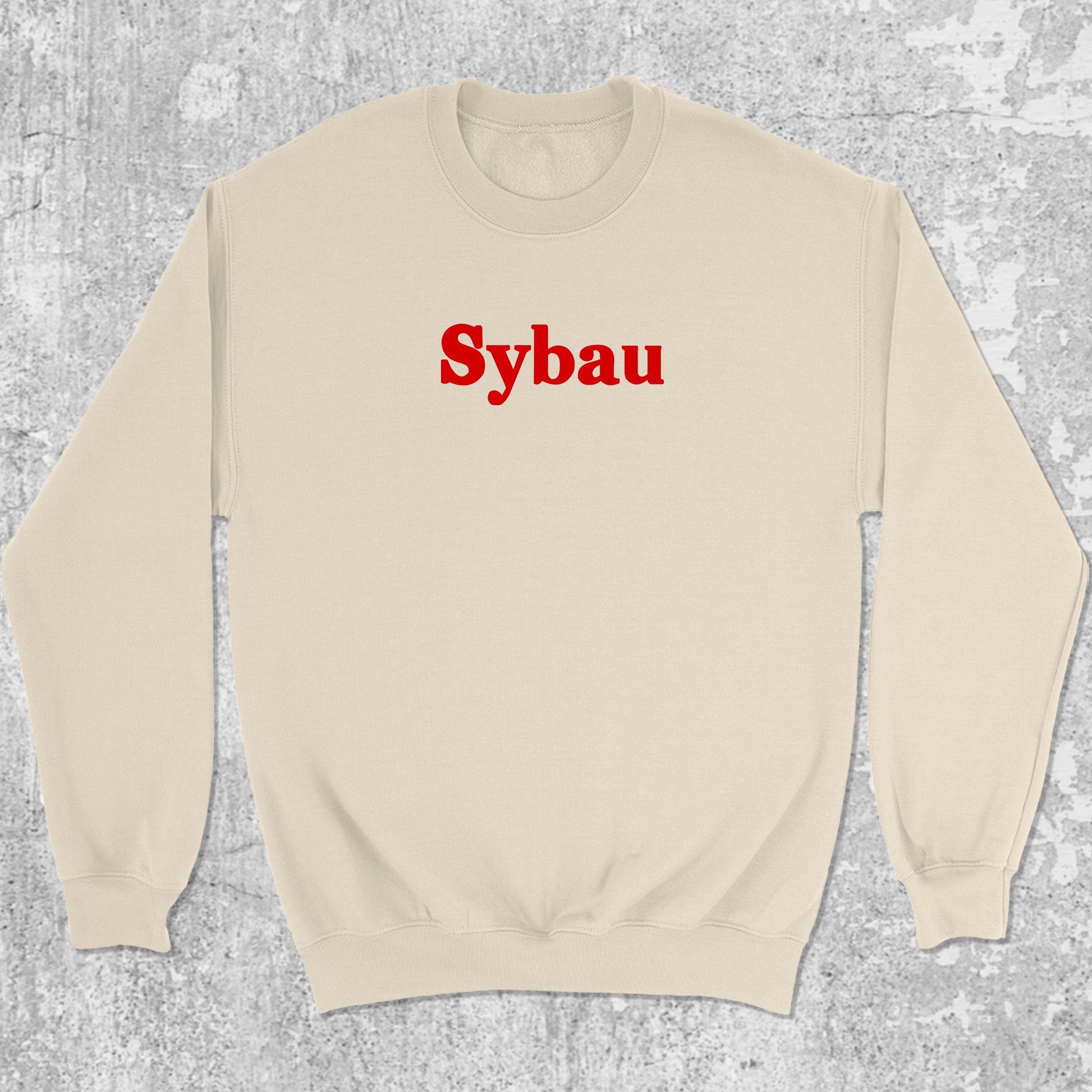 Sybau graphic sweatshirt with bold and humorous print, warm and cozy graphic for everyday wear. Perfect for adults and gift-giving. Natural pullover.