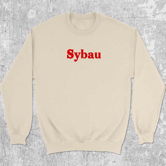 Sybau graphic sweatshirt with bold and humorous print, warm and cozy graphic for everyday wear. Perfect for adults and gift-giving. Natural pullover.