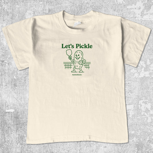 Let's Pickle unisex graphic t-shirt. Vintage trending meme tee. Funny and unique graphic tees. Let's Pickle graphi tee Cream 1